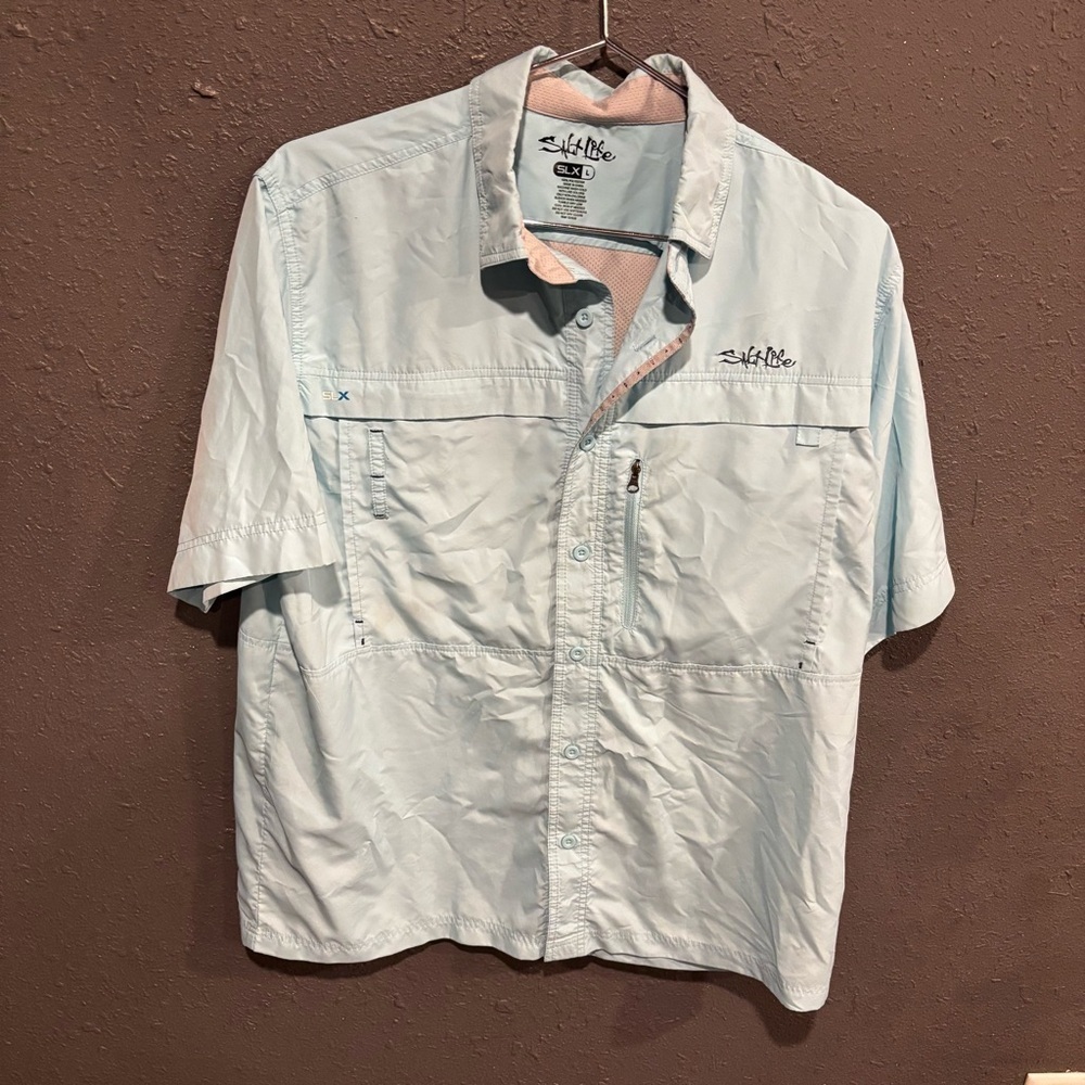 Mens Salt Life Button Down Fishing Shirt